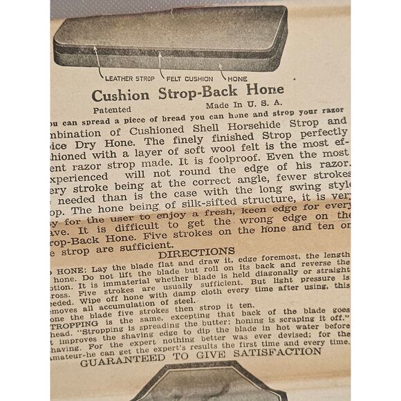 Antique Leather Strop Block It Gives Razors Sharp Edges in original box - Picture 7 of 8